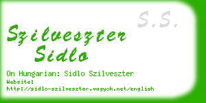 szilveszter sidlo business card